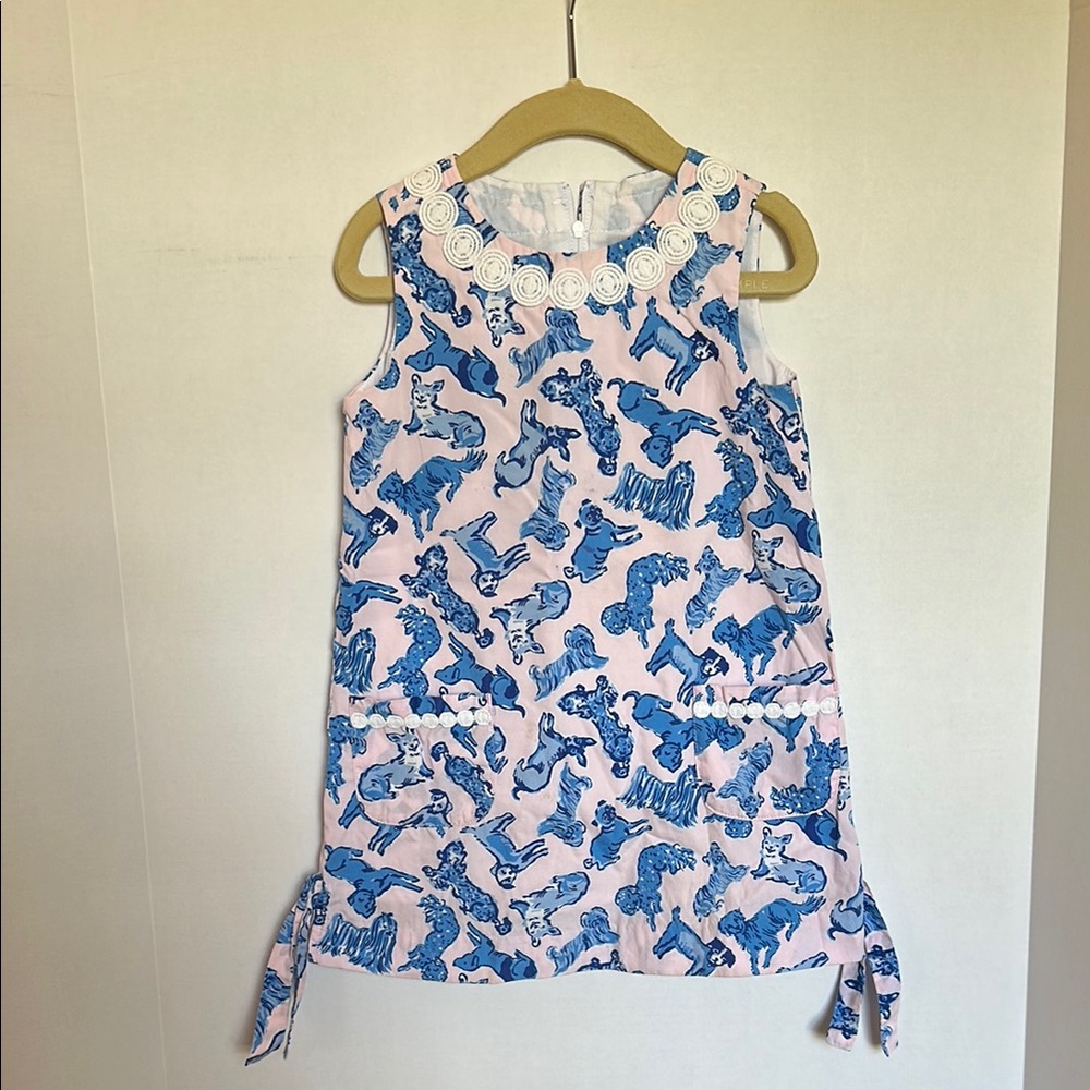 Lilly Pulitzer Classic Shift Blue and White Kids Sleeveless Top